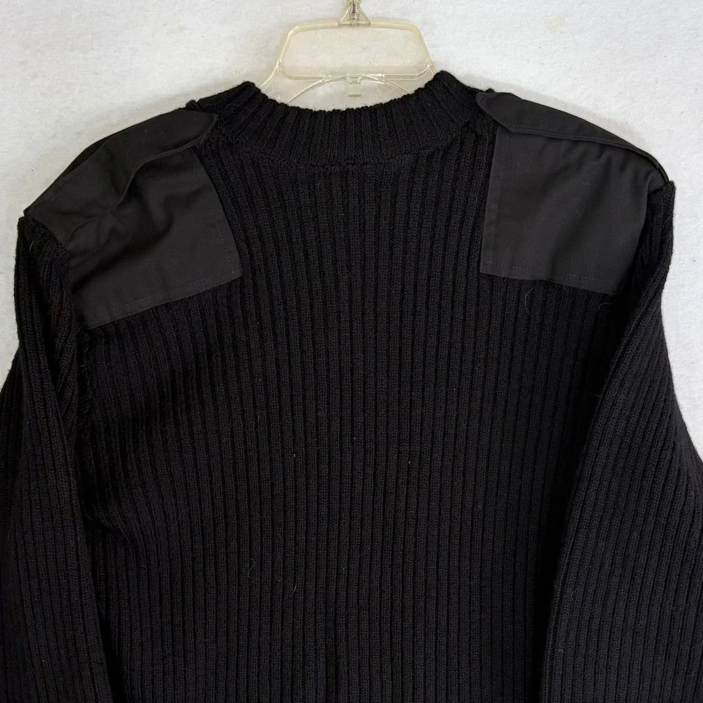 Scharf & Breit‎ V-Neck Pullover Men Large Blue  Commando Wool Type 1 Sweater USA